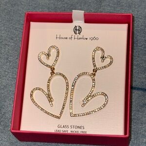 House Of Harlow 1960 Heart Dangle Earrings NWT NIB